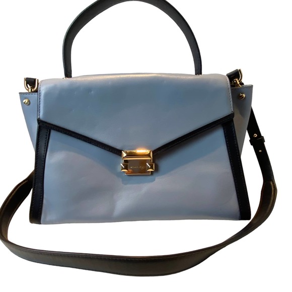 Michael Kors Whitney Blue Leather Handbag - Picture 1 of 16